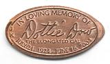 In Loving Memory Of Dottie Dow, The Elongated Gal.  July 21, 1924 - June 16, 2004